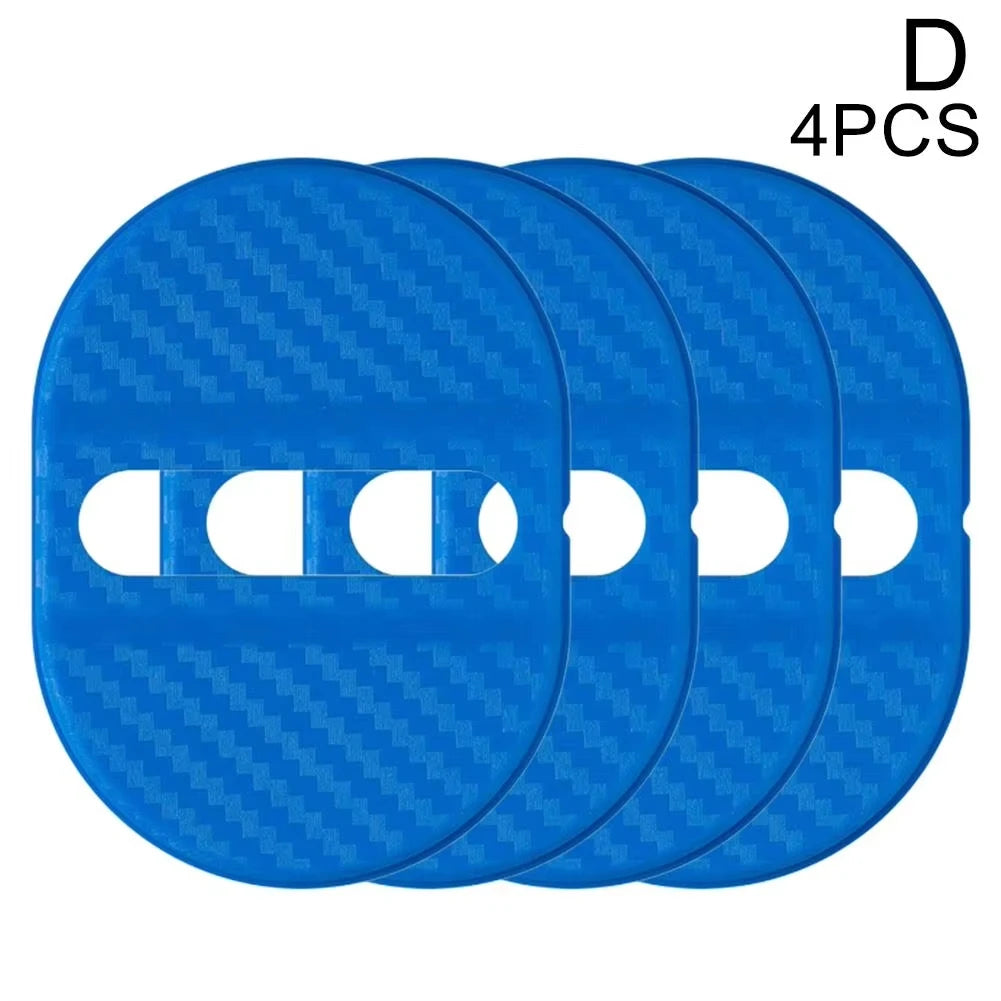 4Pcs Carbon Fiber Door Lock Covers | Peel & Stick Car Protectors