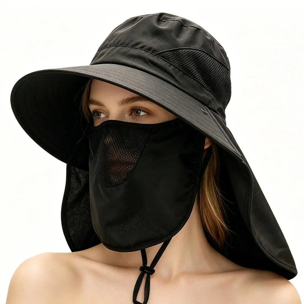Fishing Hat Summer Sun Hats UV Protection Outdoor Fishing Caps For Hiking Camping Visor Bucket Hat Neck Flap Fisherman Hat Oasis Select