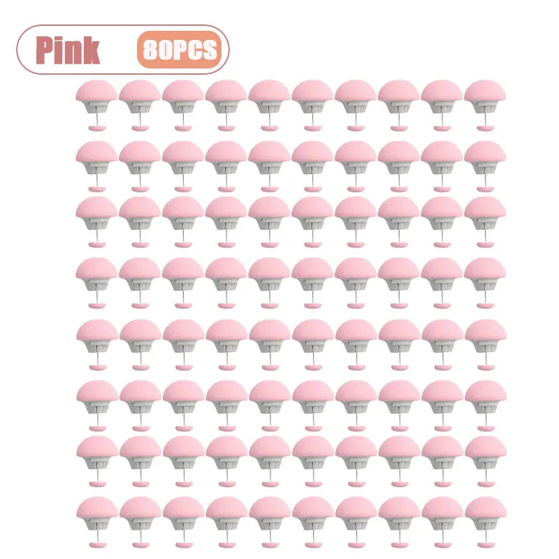 20-80PCS Mushroom Head Duvet Clip Bed Sheet Fastener No Needle Sewing Release Non Slip Ring for Quilt Cover Mattress Holder Oasis Select Pink-80PCS