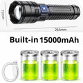 10000LM 800W Most Powerful Led Flashlights Tactical 15000mah Built-in Battery Flash Light Emergency Spotlights 4km Holiday Gifts Oasis Select S33