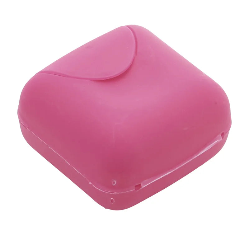 Portable Travel Soap Box Container Bathroom Acc Home Plastic Soap-Boxes with Cover Small/big Sizes Candy Color Soaps Dish Holder Oasis Select S-Rose