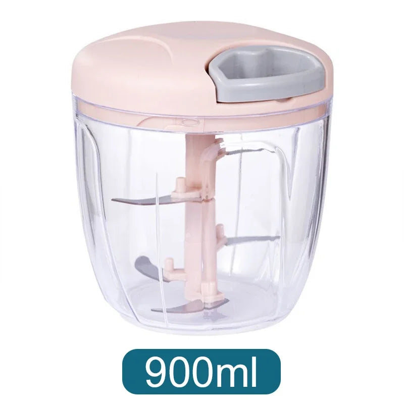 Manual Garlic Chopper 500/900ML Garlic Press Food Vegetables Cutter Meat Grinders Kitchen Gadgets Hand Mincer Garlic Masher Oasis Select Pink 900ml