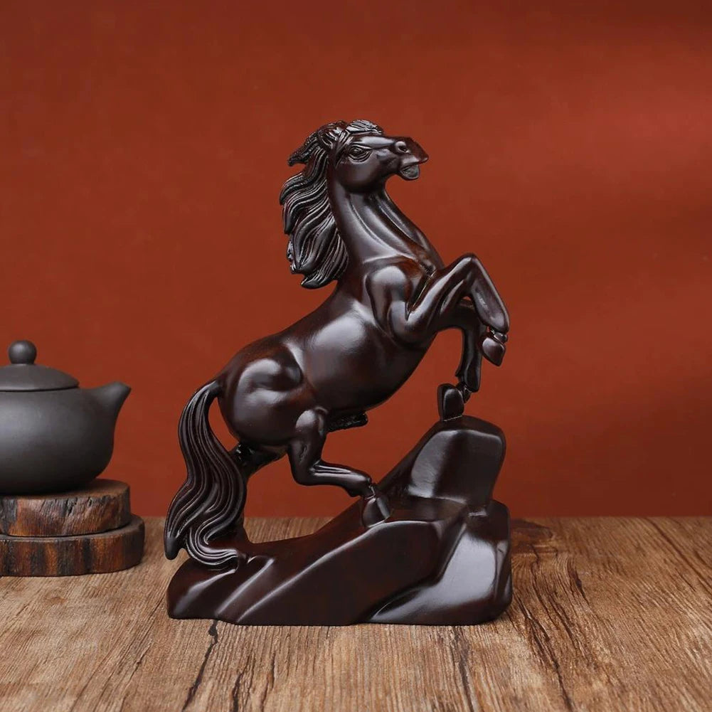 2026 Year of the Horse Figurine | Chinese New Year Wood Statue