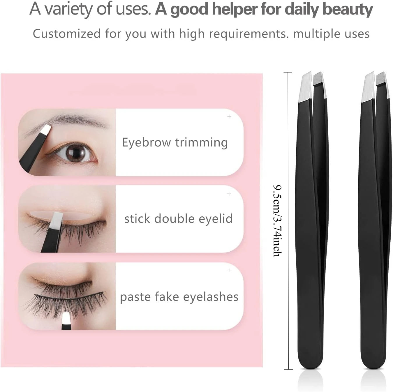 Eyebrow tweezer & eyebrow scissors set, stainless steel multifunctional eyebrow & facial hair trimming beauty, eye styling tool Oasis Select
