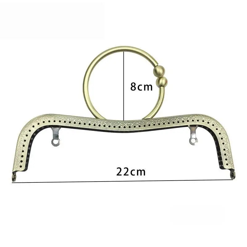 22cm Metal Purse Frame Kiss Clasp M-Shape DIY Bag Handle Bag Frame Clasp Oasis Select