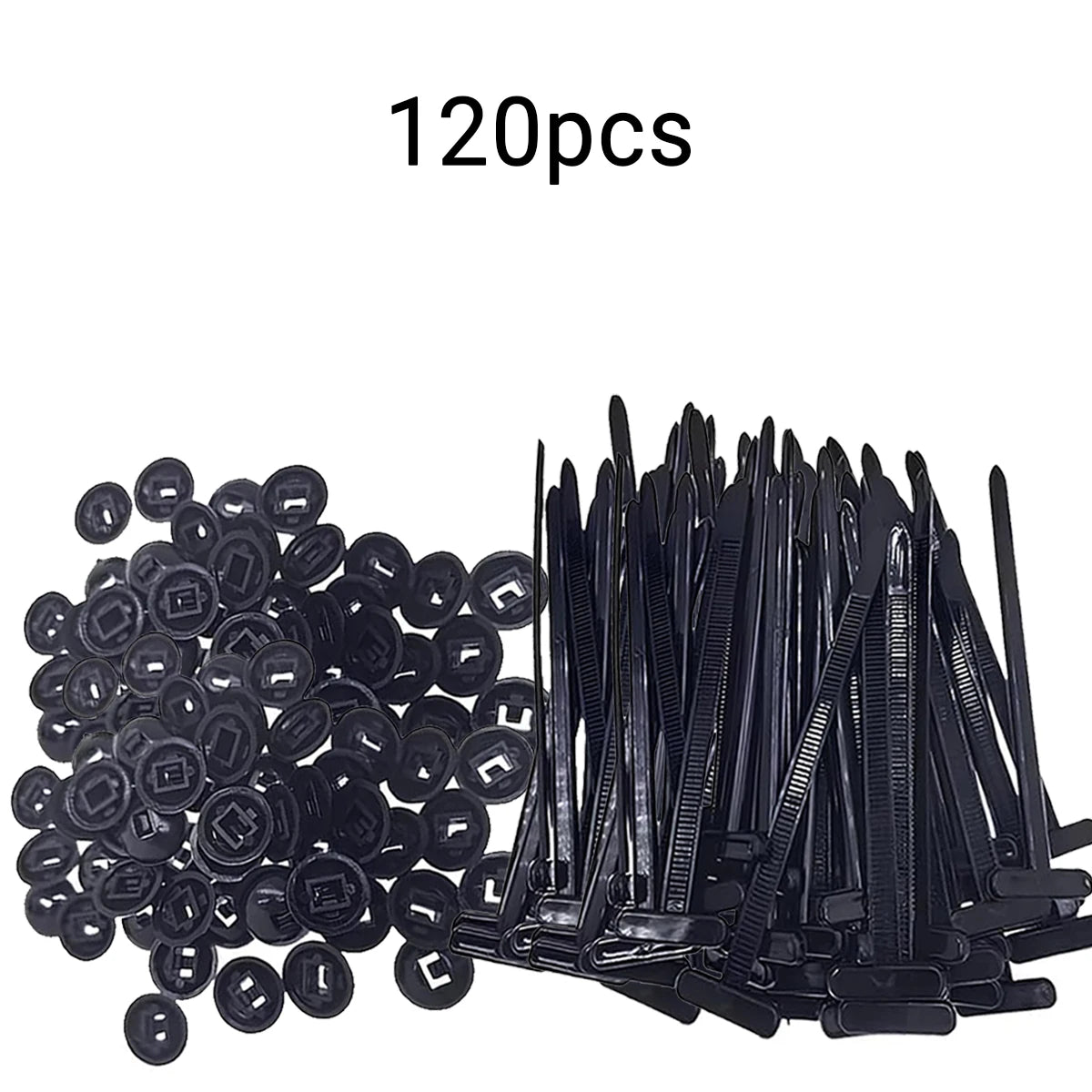 20-120pcs Nylon Cable Ties Buckle — Heavy Duty Zip Tie with Pin and Button Design, Plastic Cable Tie Tool Fastener for Car Body Oasis Select 120pcs