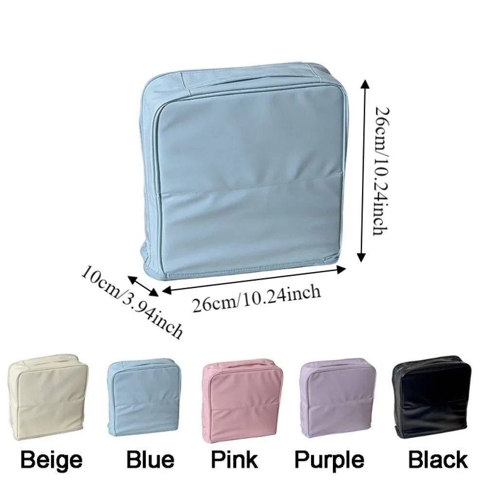 Vertical PU Makeup Bag – Large Capacity Travel Toiletry Organizer