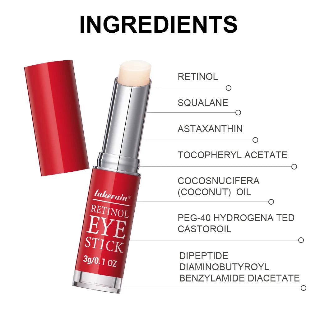Lakerain Retinol Eye Cream Stick Moisturizing, firming Removing Eye Bags Lightening Lines And Smoothing Dark Circles Eye Cream Oasis Select