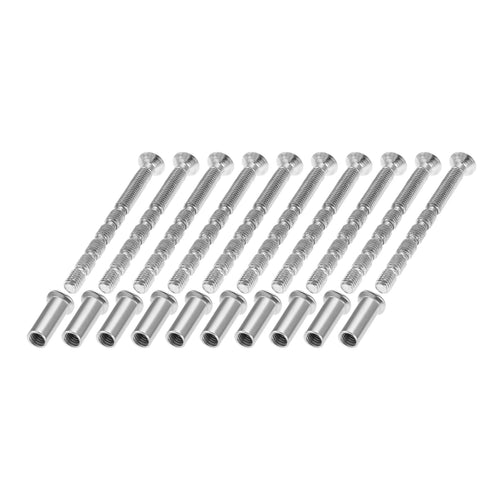 10 Sets Iron Cuttable Bamboo Screws Suitable for Furniture Hardware Door Handles,rosettes and Eye Bolts M5*60mm and Nuts M5*17mm Oasis Select