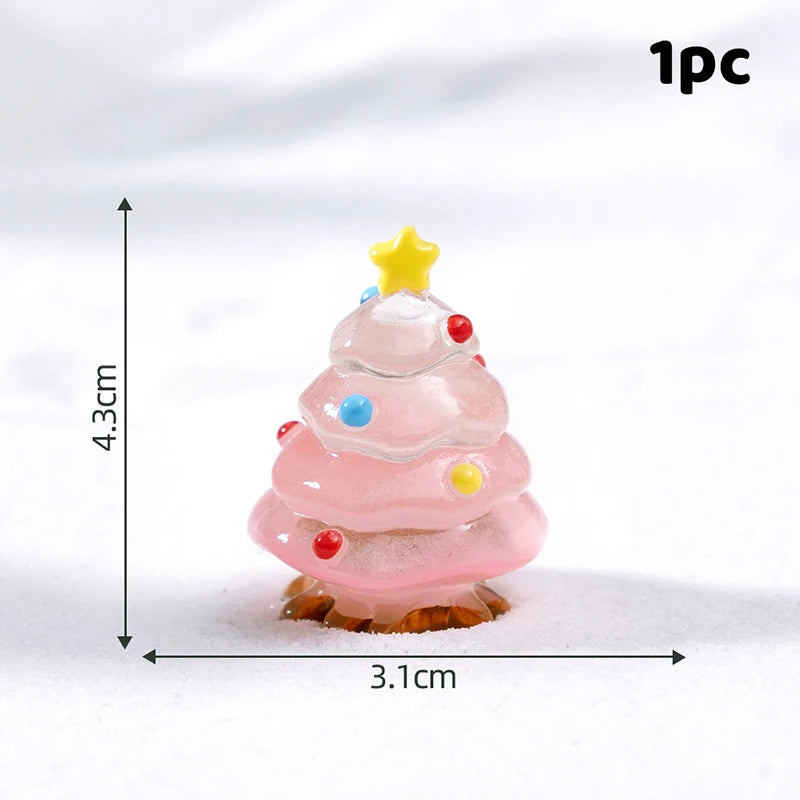 Resin Miniatures Christmas Decorations Snowman Santa Claus Christmas Tree Reindeer Figurines Ornaments New Year Child Gifts Oasis Select A10