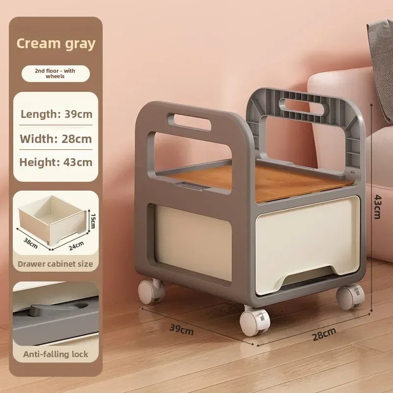 Multi-functional Drawer storage cabinet household living room snacks toys plastic storage box Oasis Select Ash 28-2B