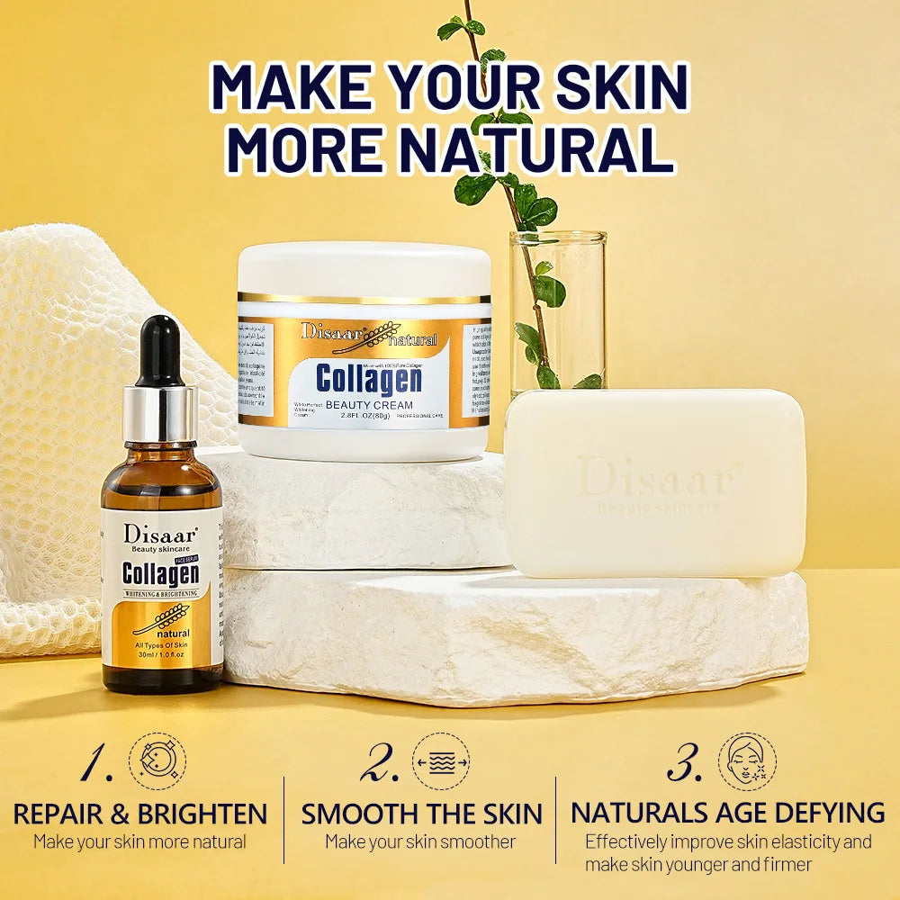 Collagen Brightening 3-piece Skin Care Kit Emollient Hydrating Factory Skin Care Product Kit Oasis Select