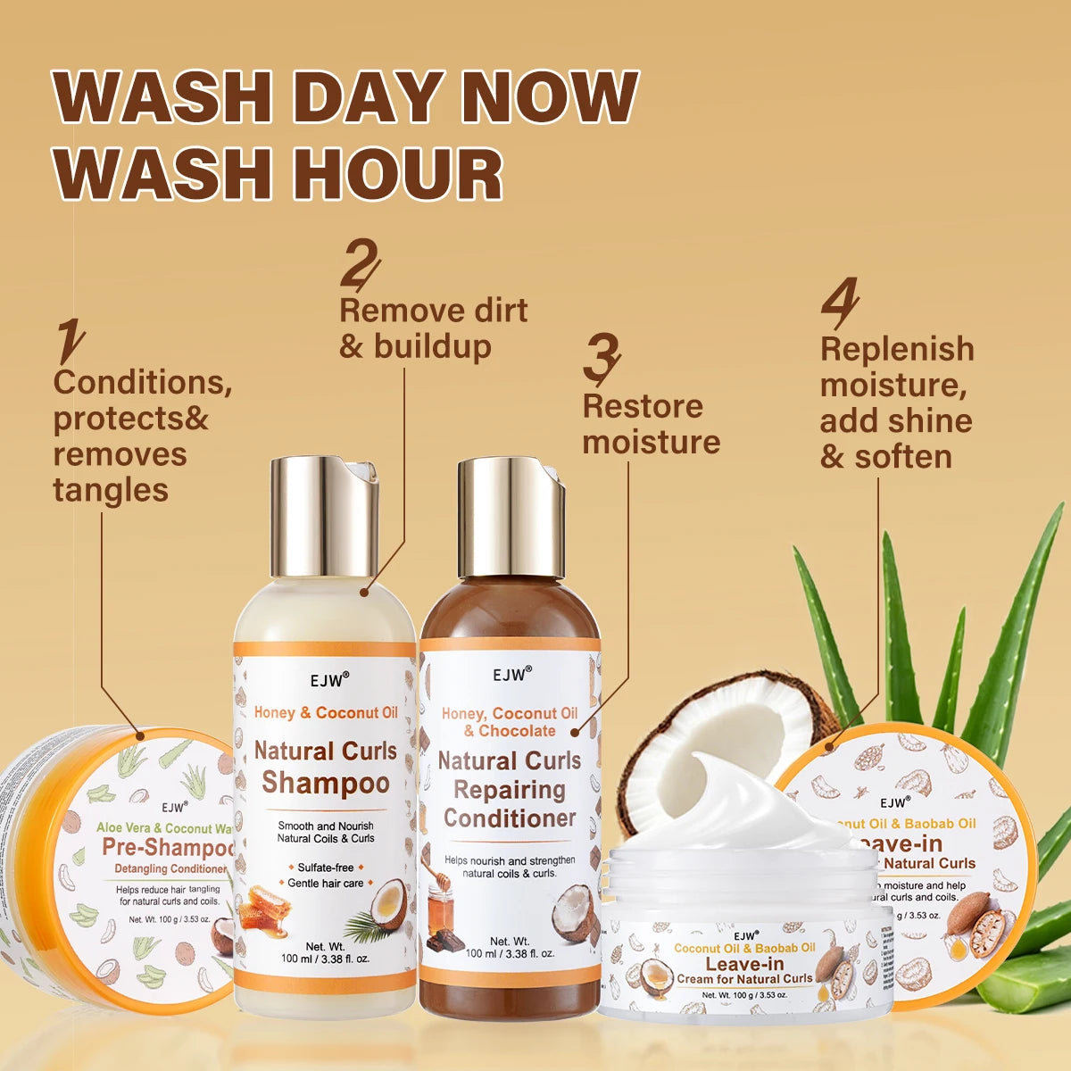 Pre-Shampoo Detangler with Aloe & Coconut | Pre-Poo Treatment Pre-Shampoo Treatment Oasis Select