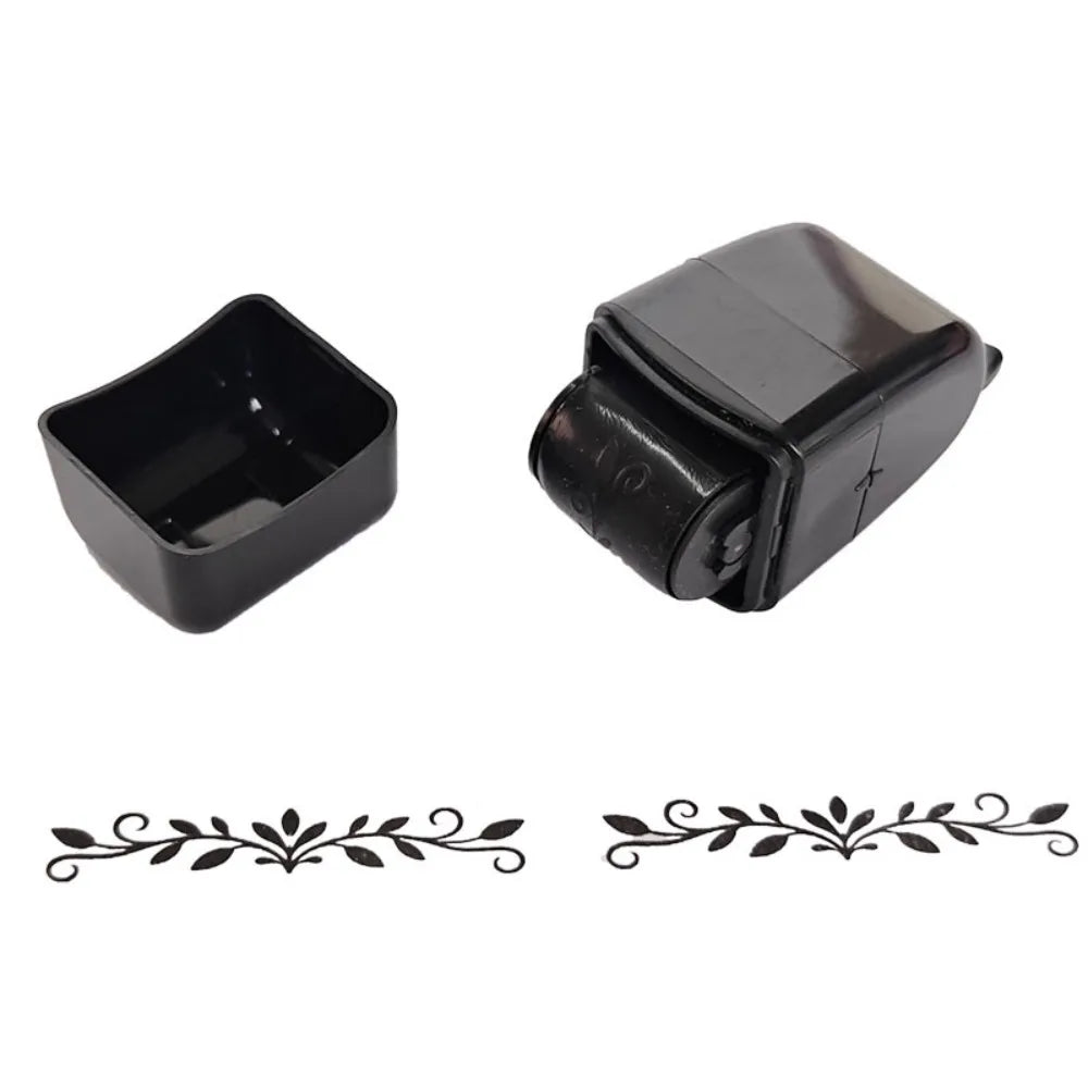 Convenient Lace Rolling Stamp DIY Handcraft Score Printing Pattern Roller Stamp Plastic Roller Sealing Painting Graffiti Gifts Oasis Select Black