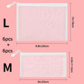 6/12 PCS Mesh Zipper Pouch Bags Durable Nylon Small Zipper Pouch for Travel Makeup Cables Purse Organizer Insert for Toiletries Oasis Select Combo 12pcs