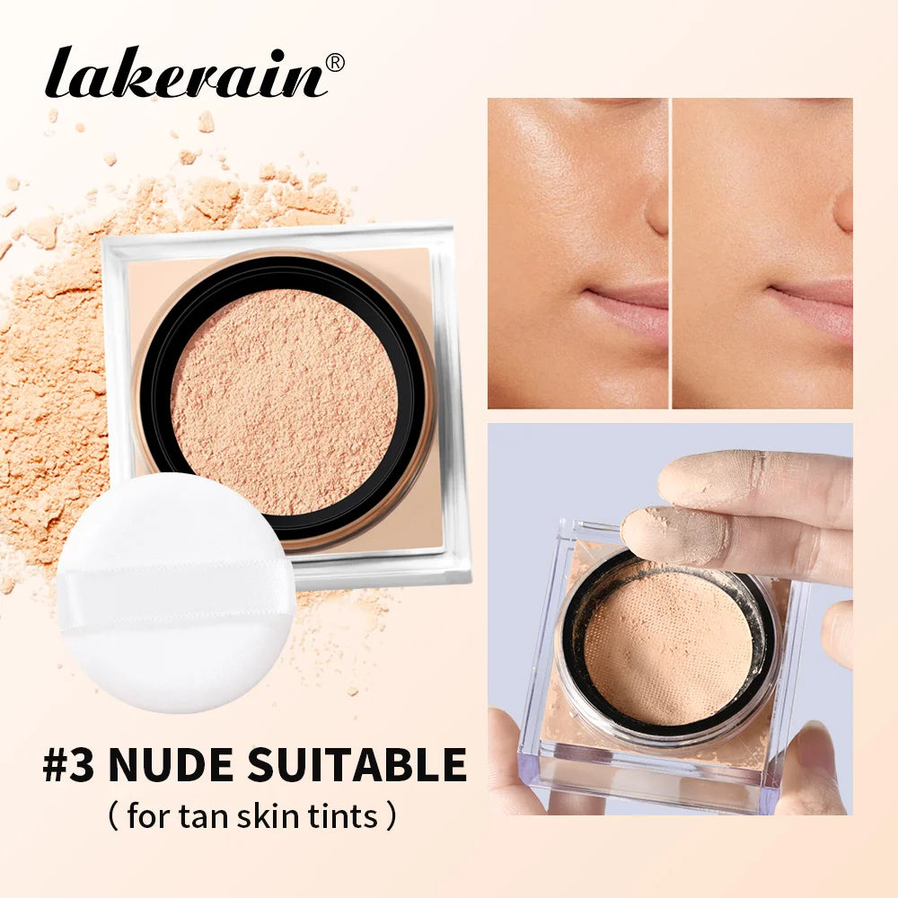 Loose Setting Powder And Puff Set Oil Control Long Lasting Natural Face Smooth Matte Finish Loose Powder Makeup Cosmetics Oasis Select