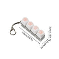 LED Keyboard Keychain Fidget Toys Crystal Clicker Sensory Toy for Stress Relief Keyboard Keychain Fidget Gadget for Adults Kids Oasis Select White
