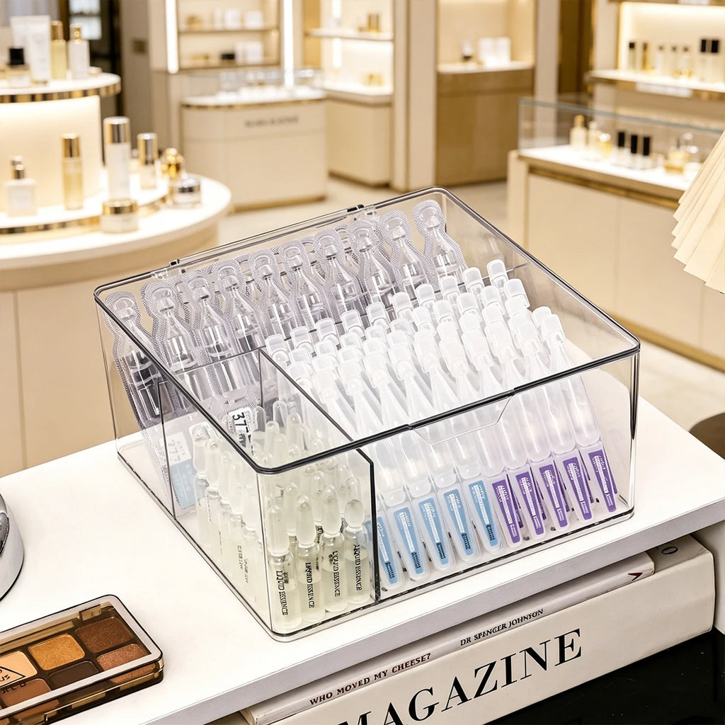 1pc acrylic transparent cosmetics ampoule storage rack can be stacked with three essence sorting box desktop drawer storage box Oasis Select