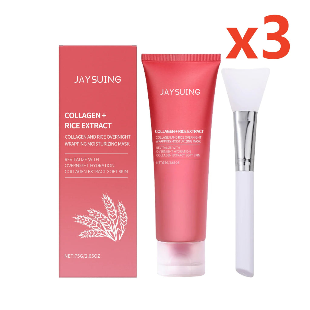 Rice Moisturizing Mask Brighten Revitalize Skin Fade Fine Lines Wrinkles Restore Elasticity Reduce Dullness Peel-Off Facial Mask Oasis Select 3x75g boxed 75g