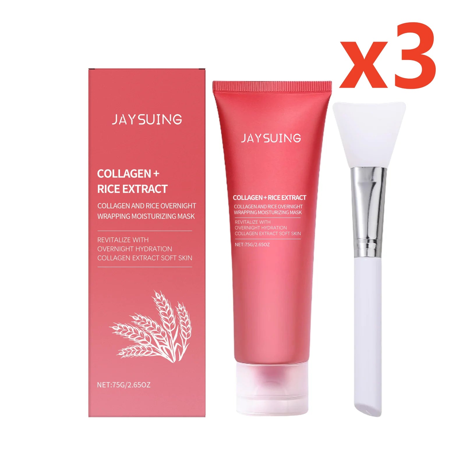 Jaysuing Rice Peel-Off Mask – Brighten, Firm & Fade Fine Lines Peel-Off Face Mask Oasis Select 3x75g boxed 75g