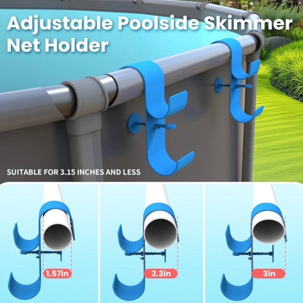 1pc/2pcs Pool Pole Storage Hook Adjustable Design Durable Hanger for Cleaning Tools Organization Oasis Select