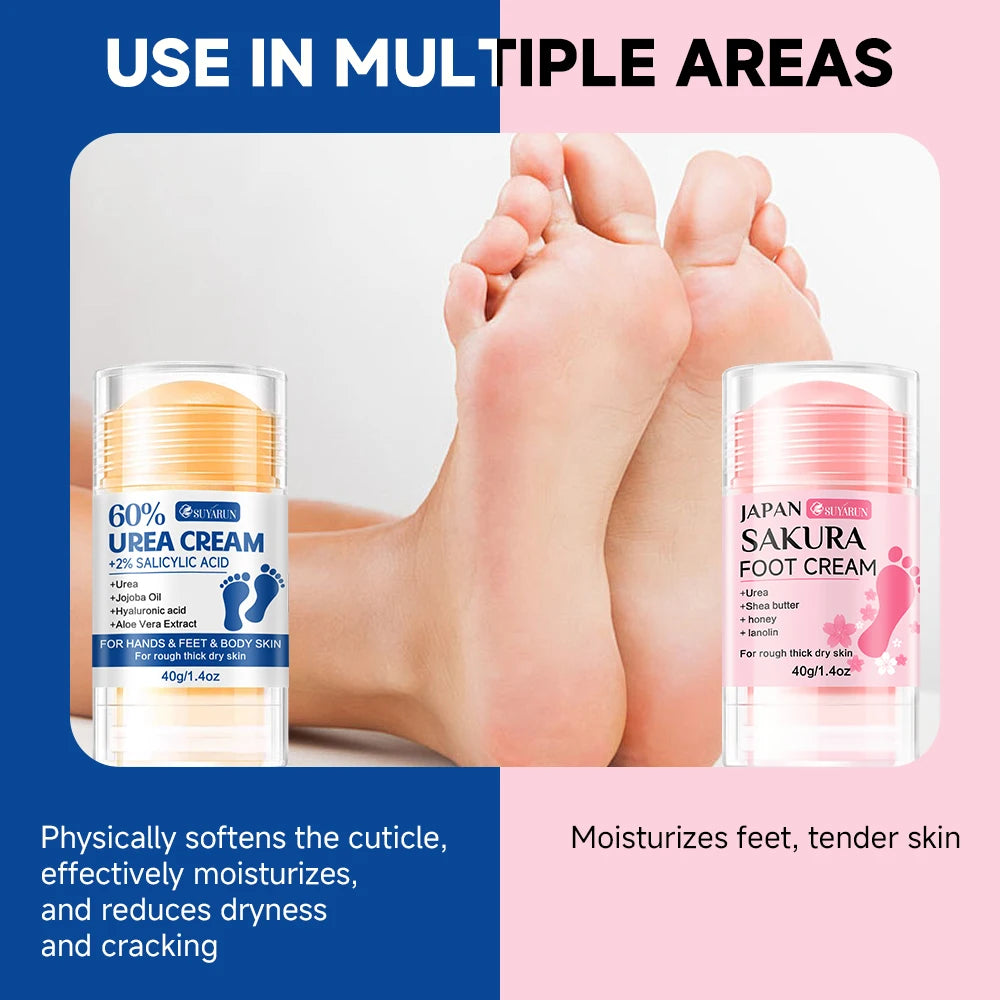 SUYARUN 60% Urea Foot Cream Stick - Moisturizing & Exfoliating, Cracked Heel Repair, Deep Hydration for Dry Feet, Long protect. Oasis Select