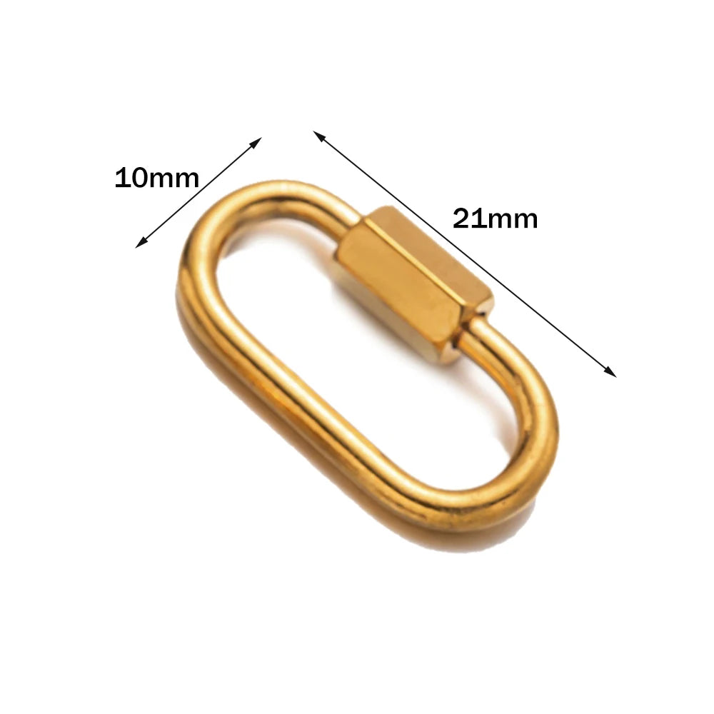 5pcs/Lot Stainless Steel Fastener Carabiner Screw Clasps Connectors For DIY Neckalce Bracelet Keychain Jewelry Making Supplies Oasis Select N