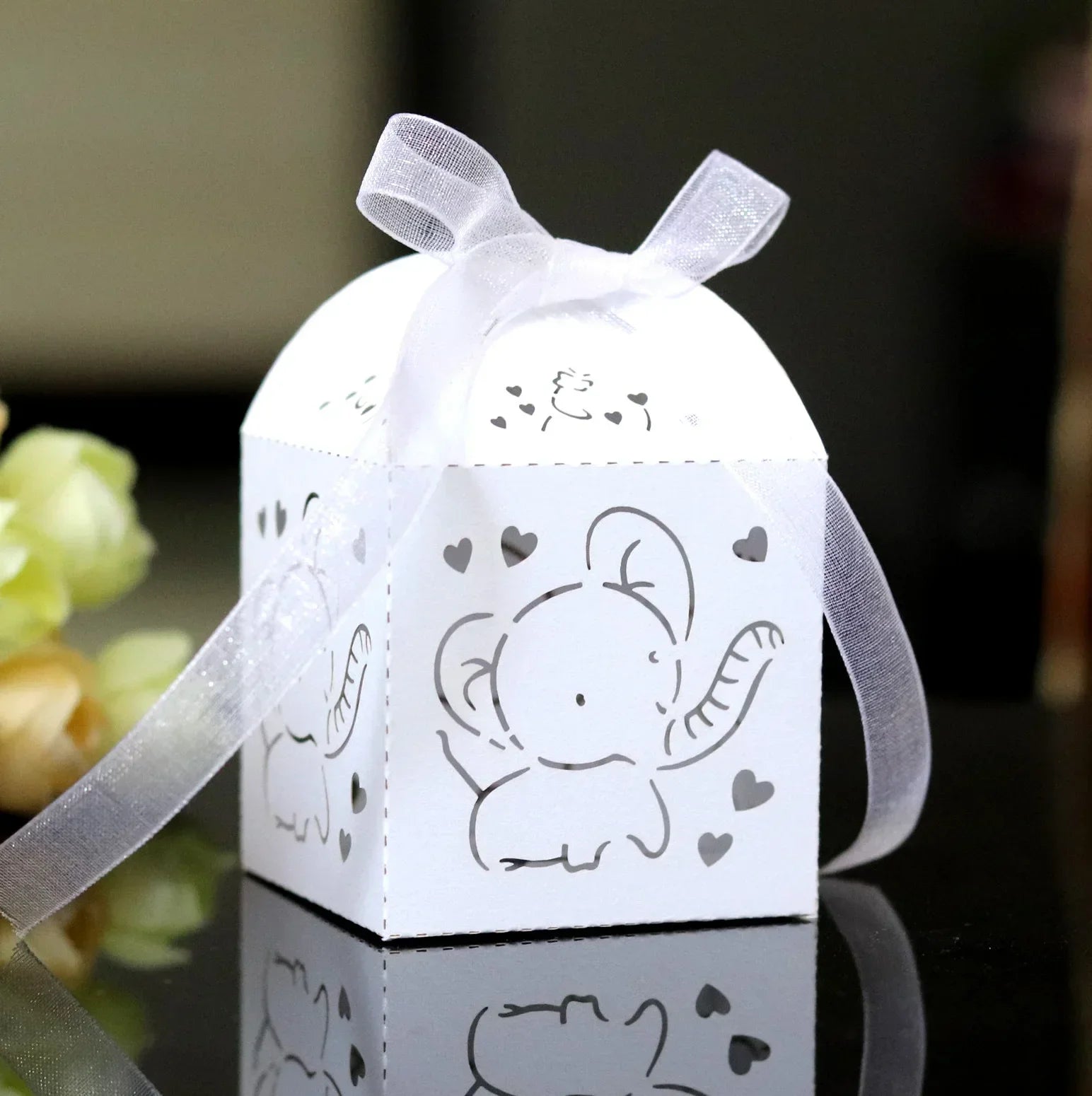 10pcs Elephant Shaped Candy Box for Baby Shower Cute Gift Boxes for Children Birthday Party Favors Box Candy Packaging Supplies Oasis Select WHITE Other