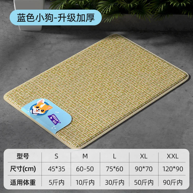 Summer Pet Cool MATS, Rattan Woven Dog Breathable and Cool MATS, Small and Large Dog Beds, and Dog Cool MATS Oasis Select blue S 35x45