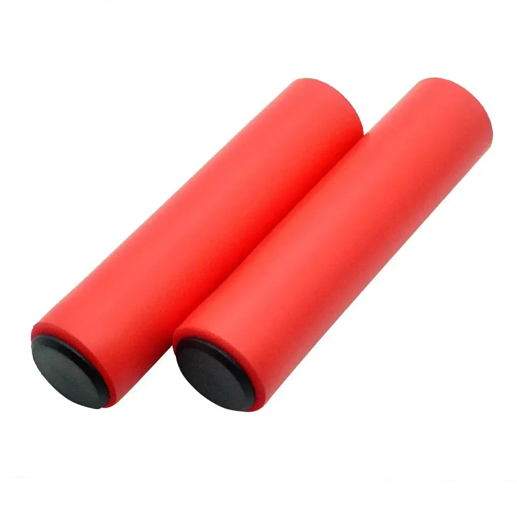 3/2/1Pairs Bicycle Grip Silicone Sponge Soft MTB Mountain Bike Handlebar Cover Anti Slip Shock-Absorbing Scooter Grip Oasis Select 1pair red