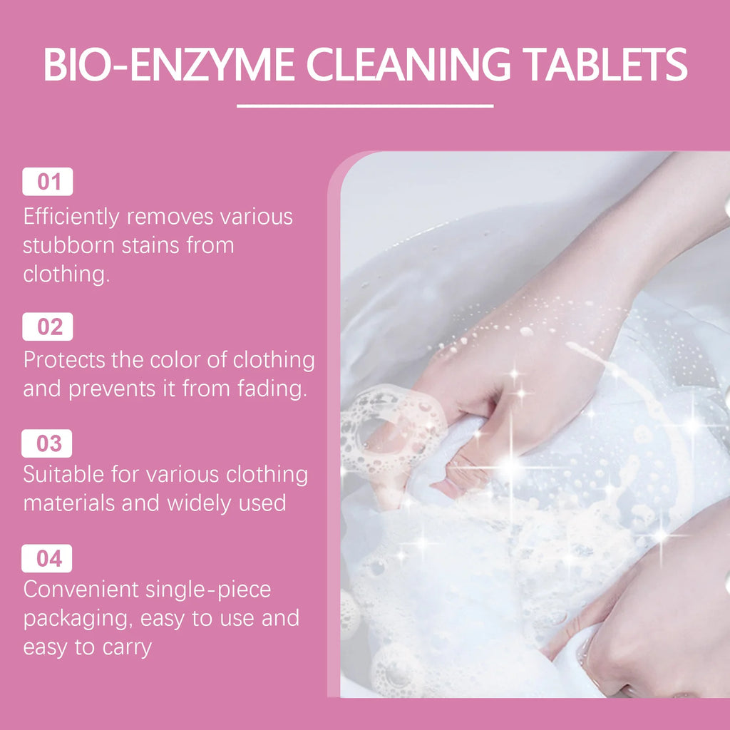 Bio Enzyme Cleaning Tablets Strong Decontamination Remove Stubborn Dirt Prevent Clothing Fading Whitener Clothing Stains Remover Oasis Select