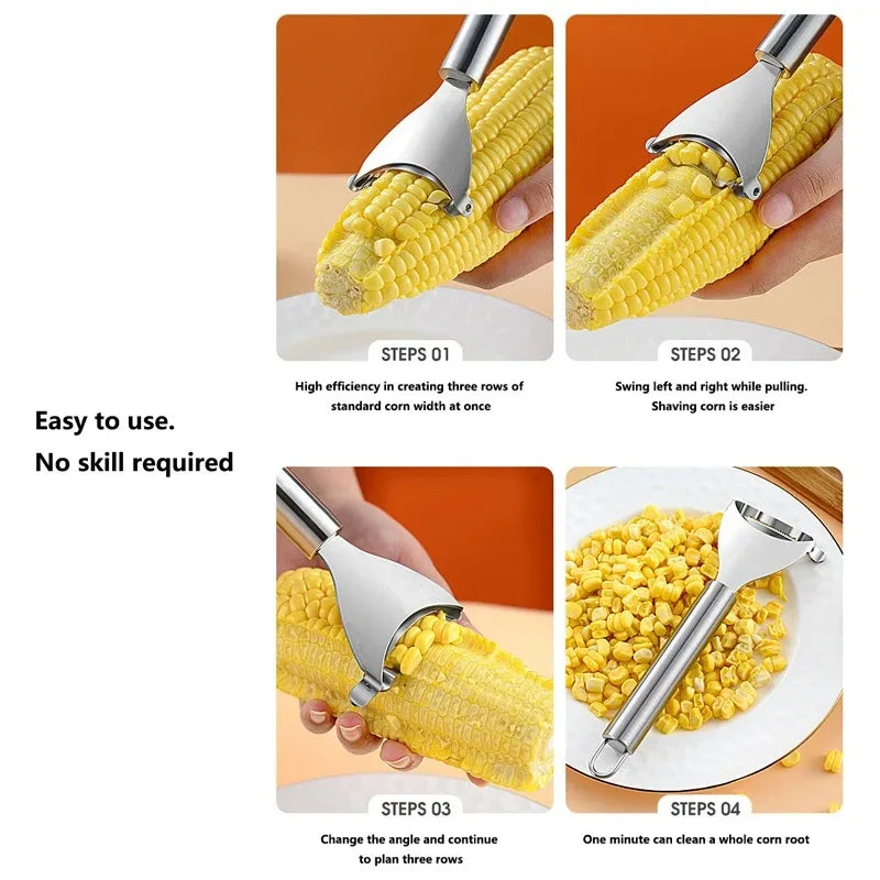 Stainless Steel Corn Stripper & Peeler – Ergonomic Handle Corn Stripper Tool Oasis Select