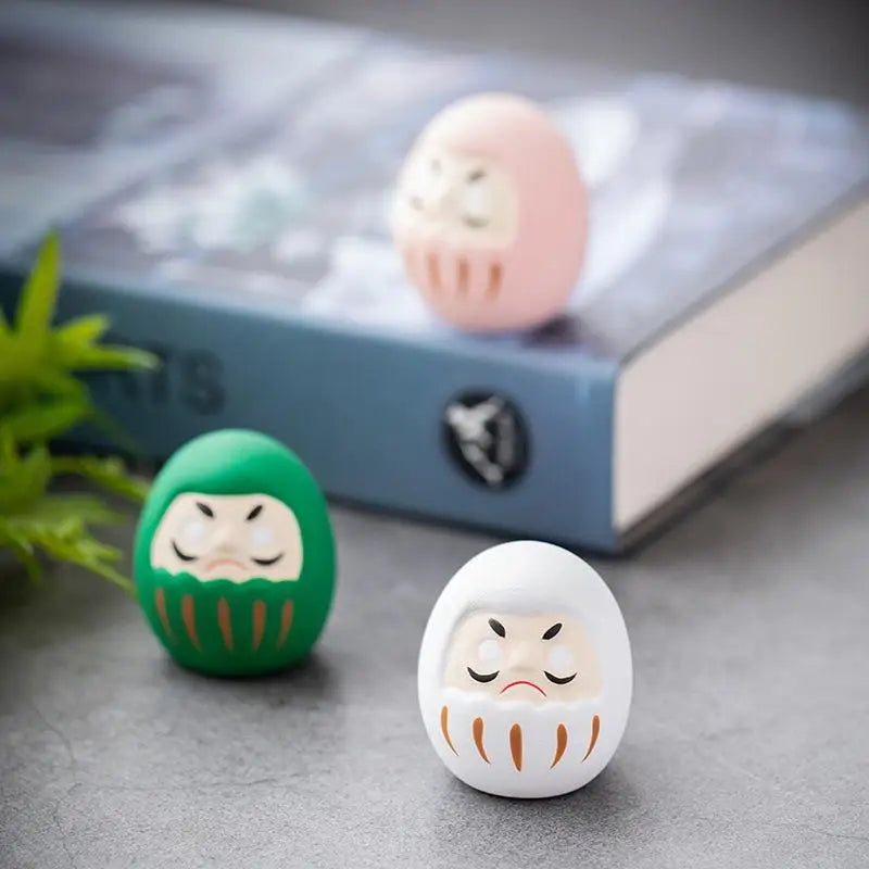 Japanese Ceramic Daruma Statue Daruma Tumbler Crafts Lucky Fortune Ornament Landscape Daruma Doll Fengshui Home Decor Gift Oasis Select
