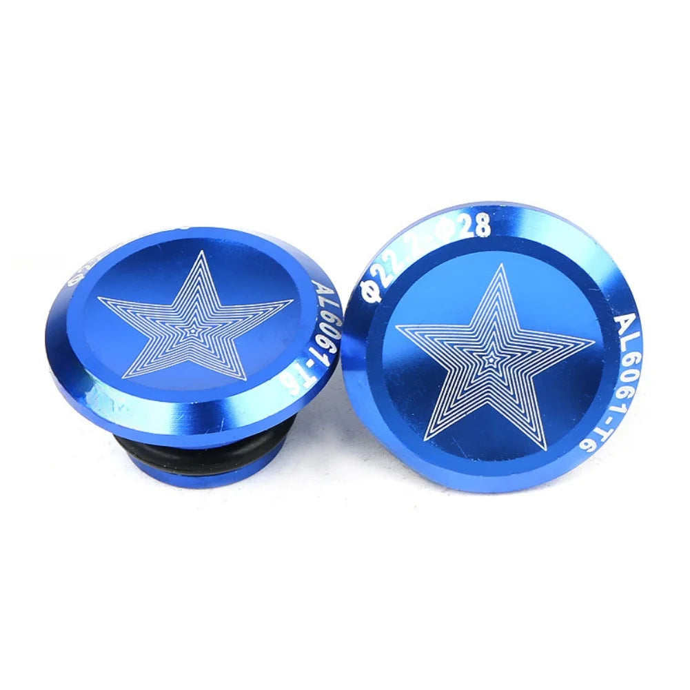 2pcs Bike Handlebar End Cap Aluminum Alloy Bike Handlebar End Cap For Inner Diameter 15-20mm Handlebar Cycling Bicycle Parts Oasis Select Blue