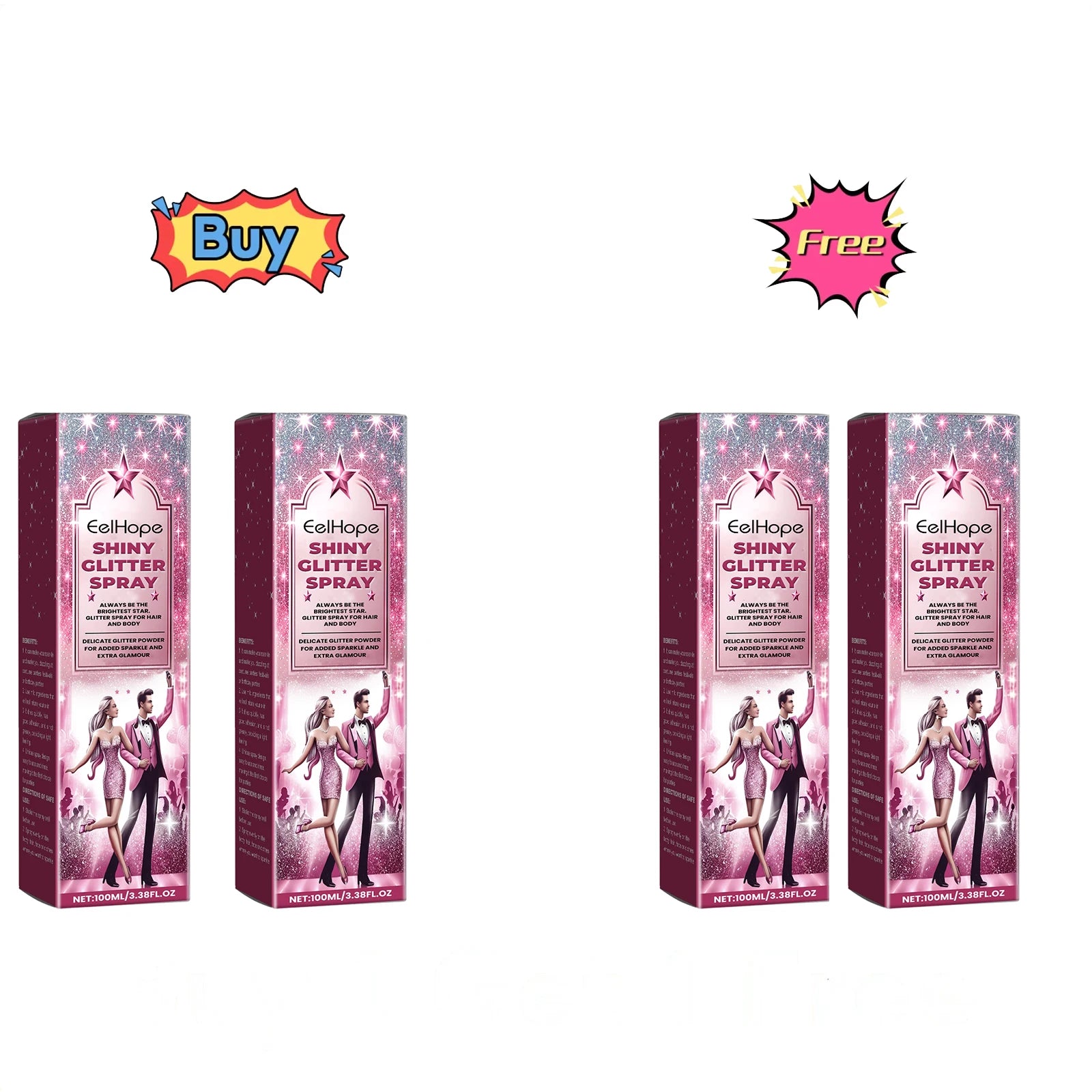 Eelhope Glitter Shimmer Spray – Face, Hair, Body & Clothes Body Glitter Spray Oasis Select Buy 2 Get 2 Free