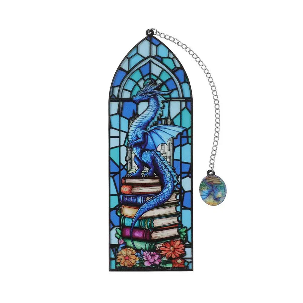 Vintage Stained Glass Dragon Bookmark Fourth Wing Fantasy Stationery Book Lover Gifts Reading Book Accessories Oasis Select C
