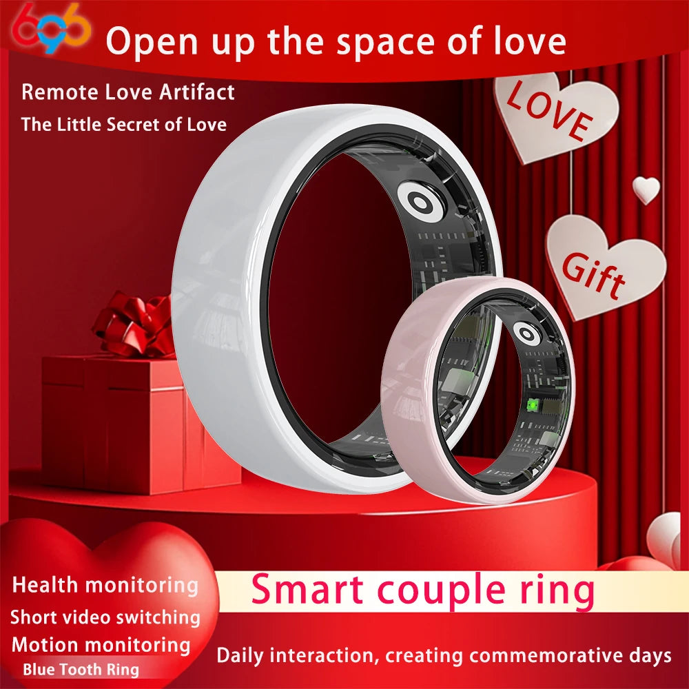 696 Smart Ring Couple Space Interaction Heart Rate Sleep Monitor Waterproof Gesture Control Sports Blue Tooth Bracelet Men Women Oasis Select