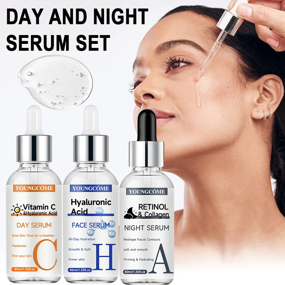 YOUNGCOME Vitamin C, Retinol & Hyaluronic Acid Serum Set Facial Serum Set Oasis Select