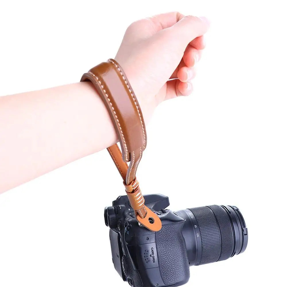 DSLR Camera Wrist Hand Strap PU Leather Lanyard for Digital Camera Black Brown Coffee Retro Camera Wrist Strap Oasis Select
