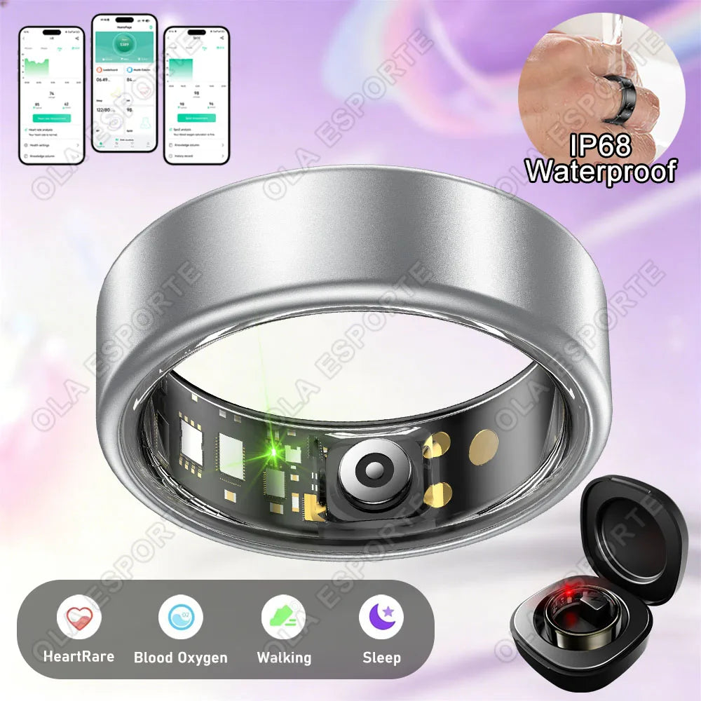 Smart Ring Heart Rate SpO₂ Sleep Monitor – 5ATM Waterproof