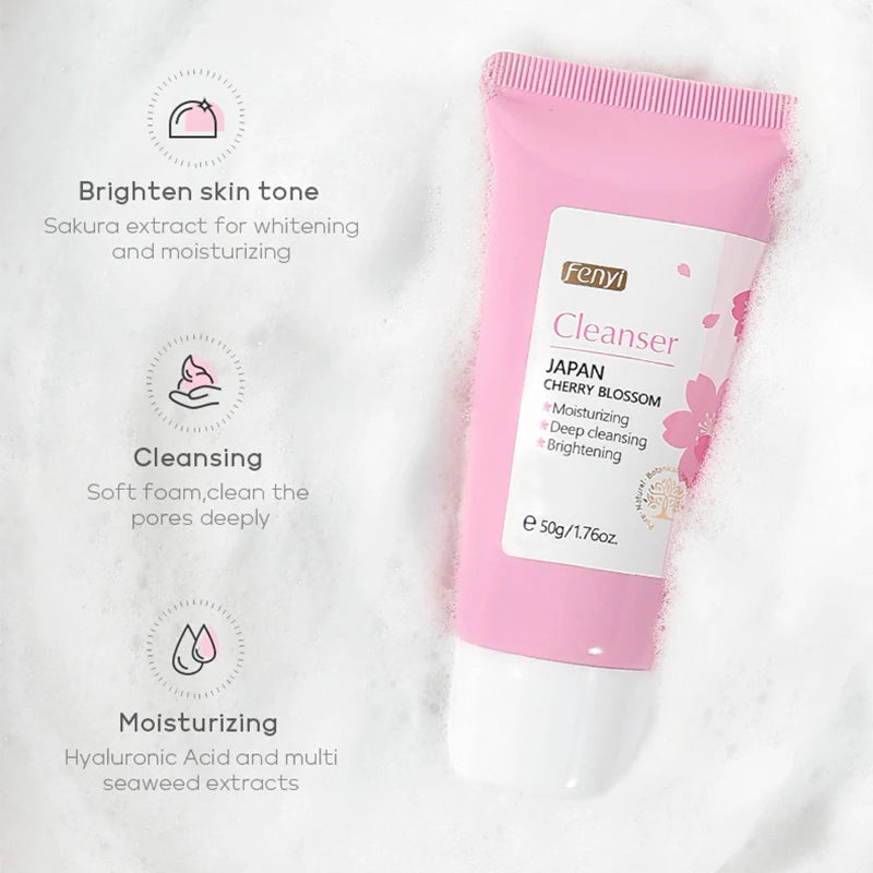 Vitamin C Sakura Foaming Face Wash – Brightening & Anti-Aging Foaming Facial Cleanser Oasis Select