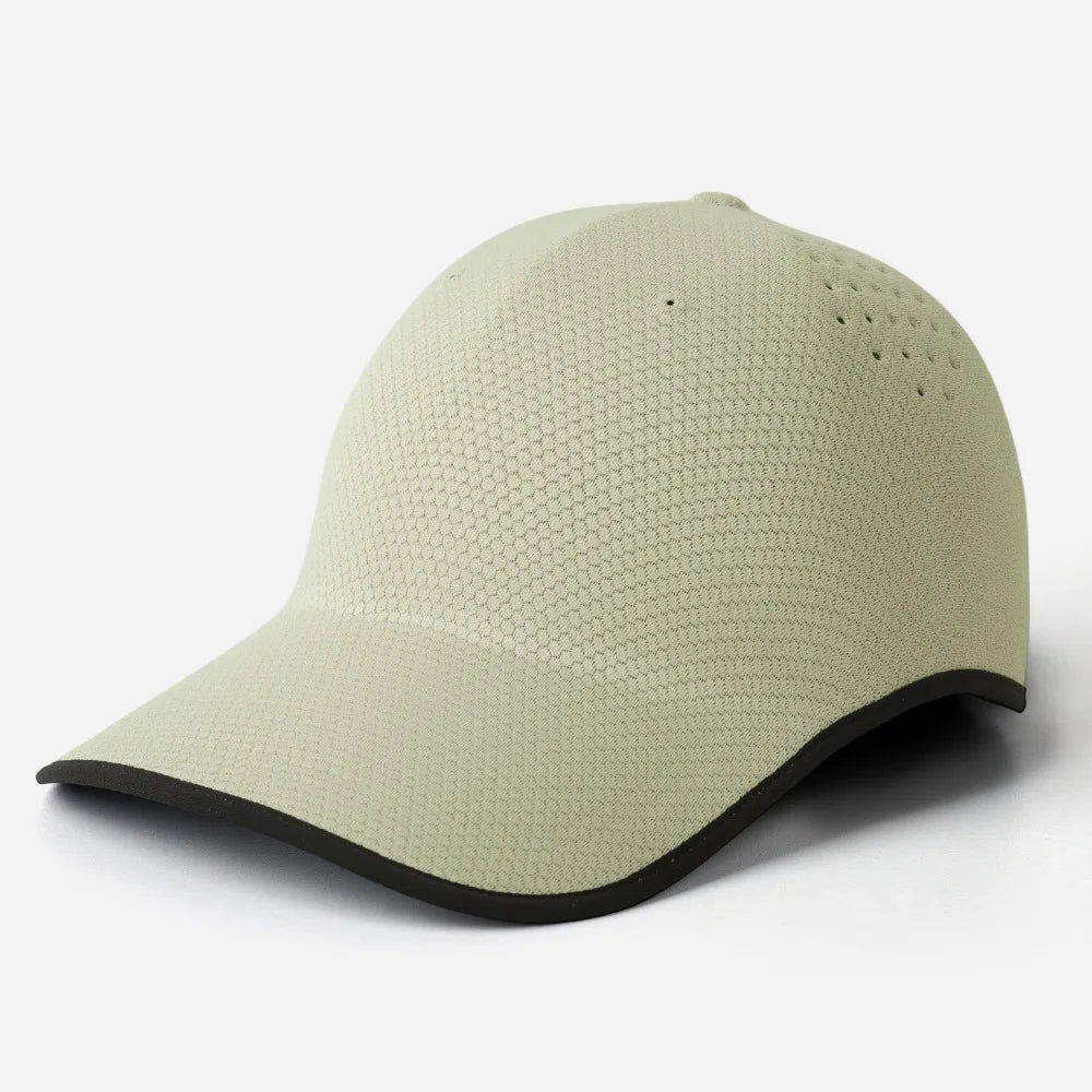 New Design Seamless Baseball Cap Quick Drying Lightweight Sports Hat Packable Breathable Visor Cap Oasis Select Beige