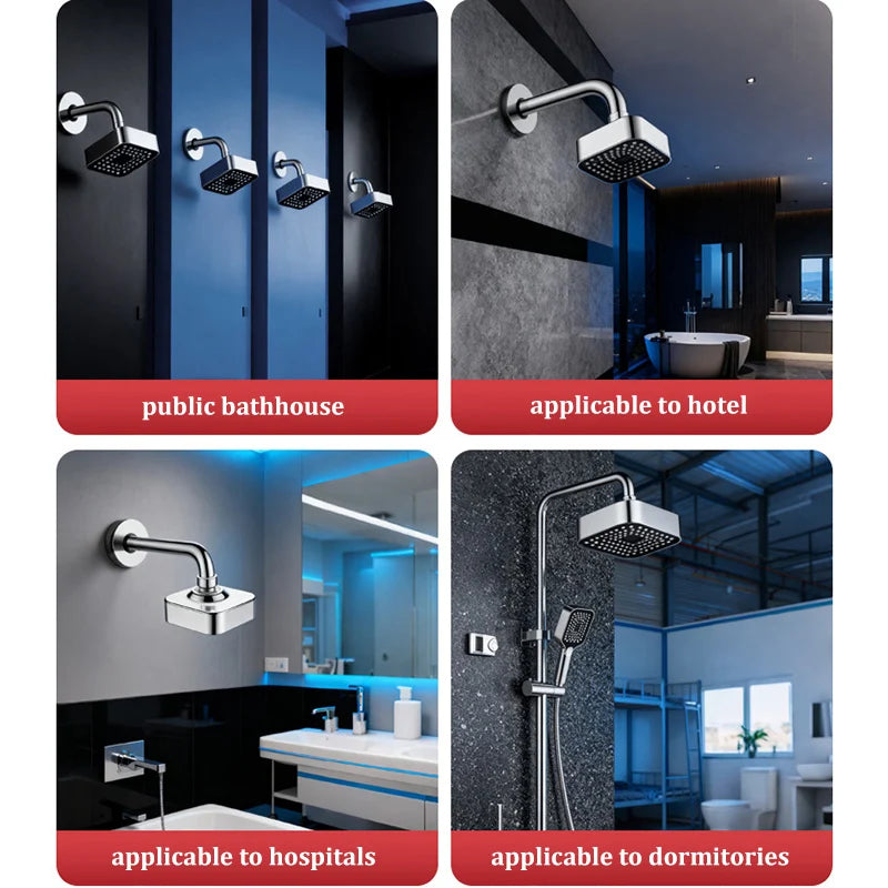 4" Square Rain Shower Head – Water-Saving Removable Sprayer