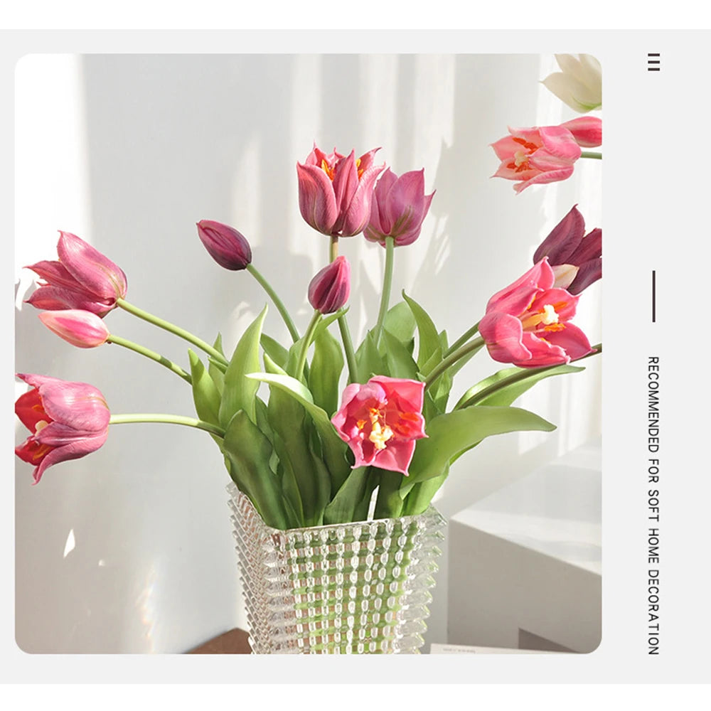 Real Touch Artificial Tulips High Quality Luxury Silicone Fake Flowers for Home Wedding Decoration Bride Bouquet Elegant Decor Oasis Select