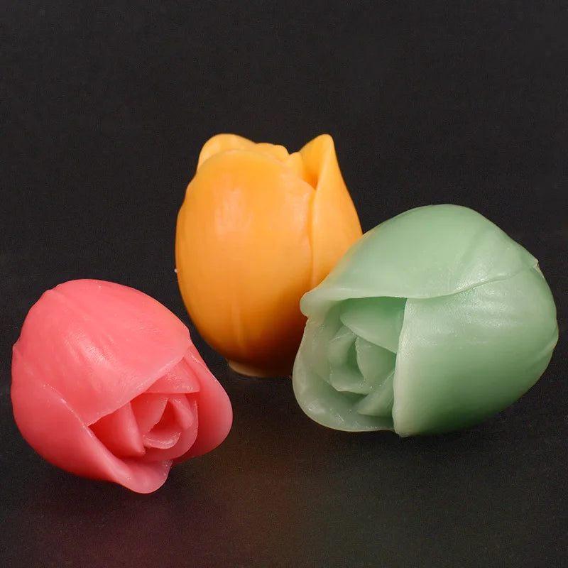 DIY Flowers Tulip Silicone Mold Handmade Scented Candle Plaster Resin Mold Homemade Cookies Chocolate Candy Baking Tool Oasis Select