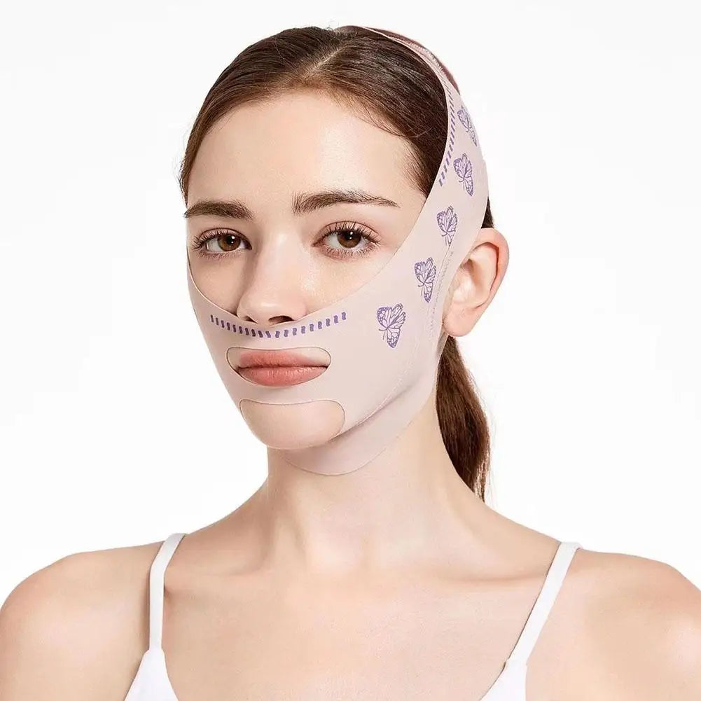 Double-deck Face Slimming Bandage Face Lifting Belt V Line Face Slimming Strap Double Chin Tightener Slim Strap Facial Mask Tool Oasis Select B