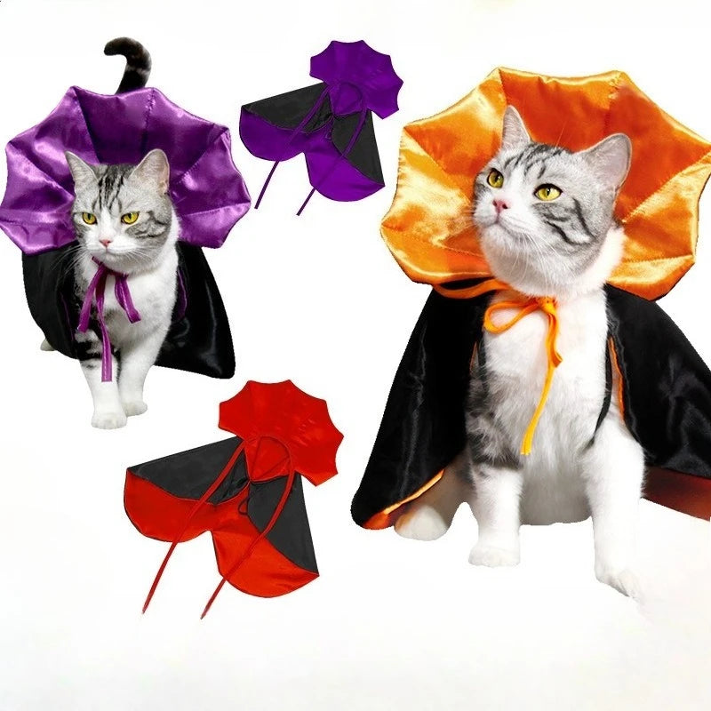 Cute Halloween Pet Costumes Cosplay Vampire Cloak For Small Dog Cat Kitten Puppy Dress Kawaii Pet Clothes Cat Accessoties Gift Oasis Select