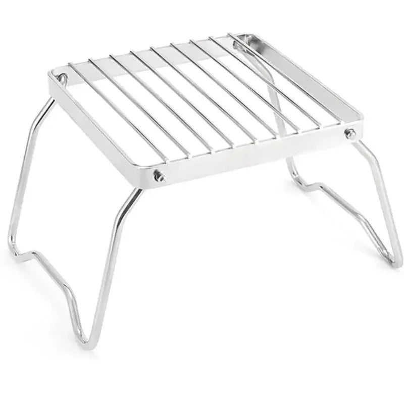 Outdoor Stainless Steel Stove Holder Camping Portable Folding Mini Barbecue Rack Set Pot Holder Baking Tray Holder Oasis Select 1pc