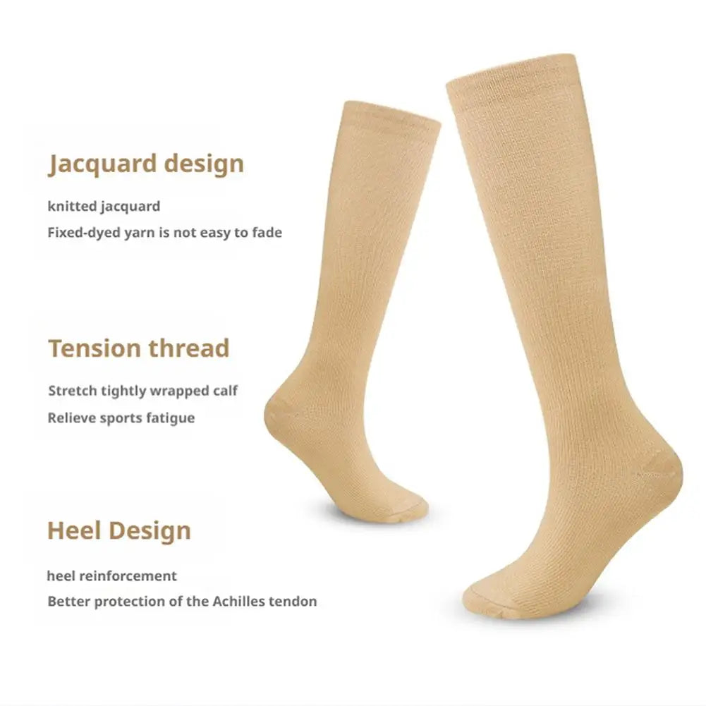 Compression Stockings for Women Men, Closed Toe Graduated Compression Hoses, Long Compression Socks for Athletic Running Cycling Oasis Select