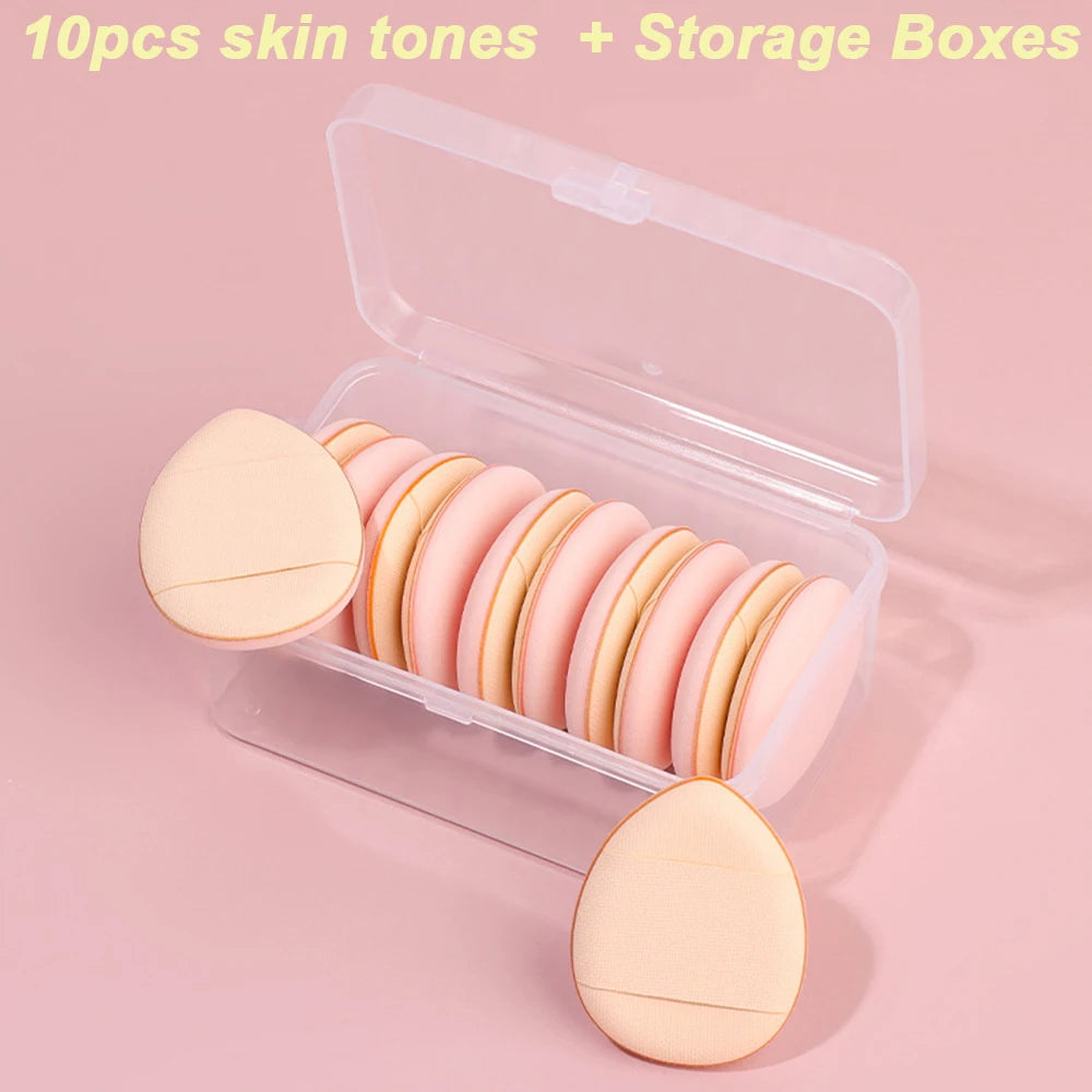 1/6/10Pcs Mini Finger Puff Foundation Small Air Cushion Powder Sponge Face Concealer BB Cream Cosmetic Applicator Makeup Tools Oasis Select 10Pcs skin tone